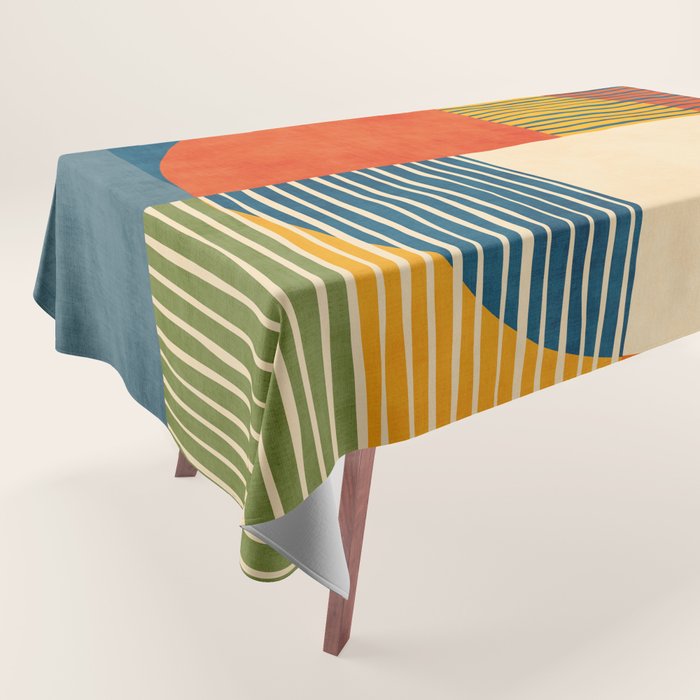 Colorful Bold Geometric Original Artwork Tablecloth Gallery Image 1