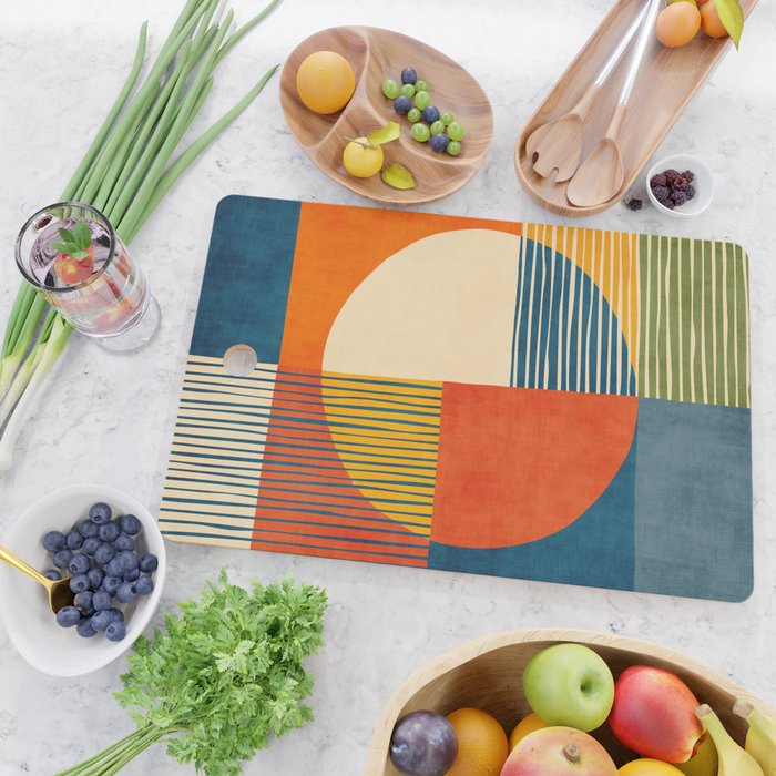 Colorful Bold Geometric Original Artwork Cutting Board Gallery Image 2