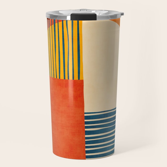 Colorful Bold Geometric Original Artwork Travel Mug Gallery Image 1