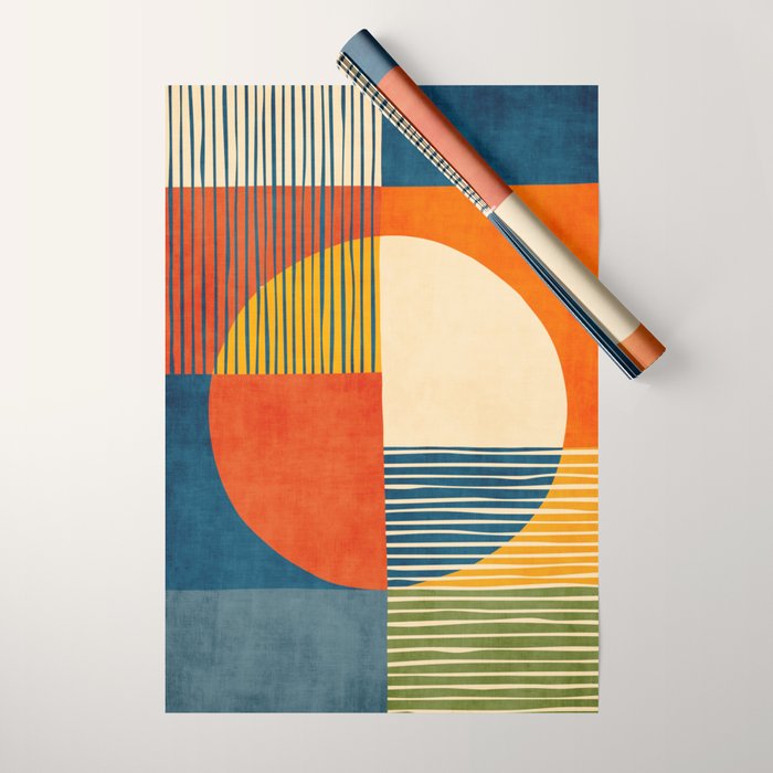 Colorful Bold Geometric Original Artwork Wrapping Paper Gallery Image 1