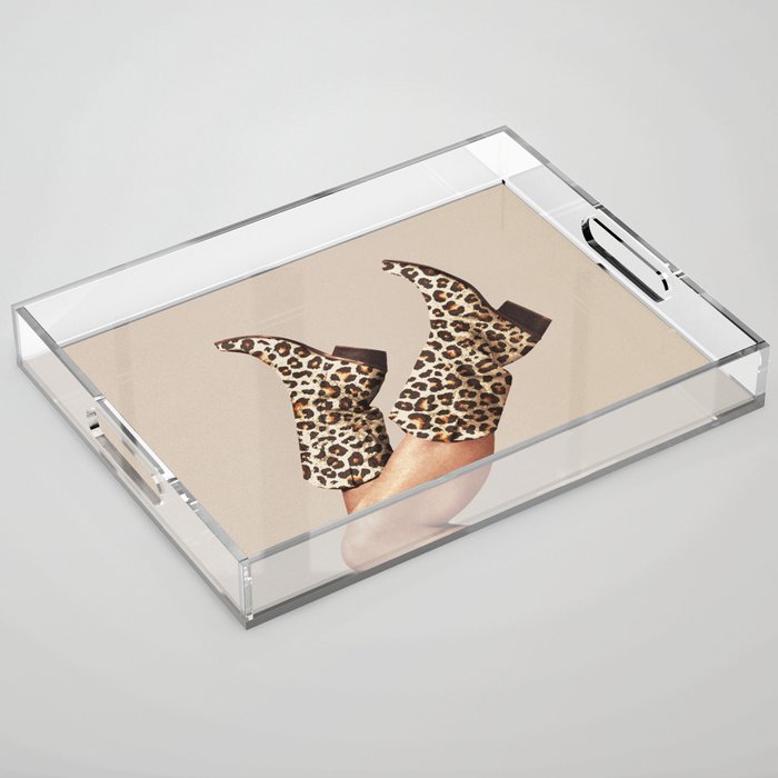 These Boots - Leopard Print V2 Beige Acrylic Tray Gallery Image 1