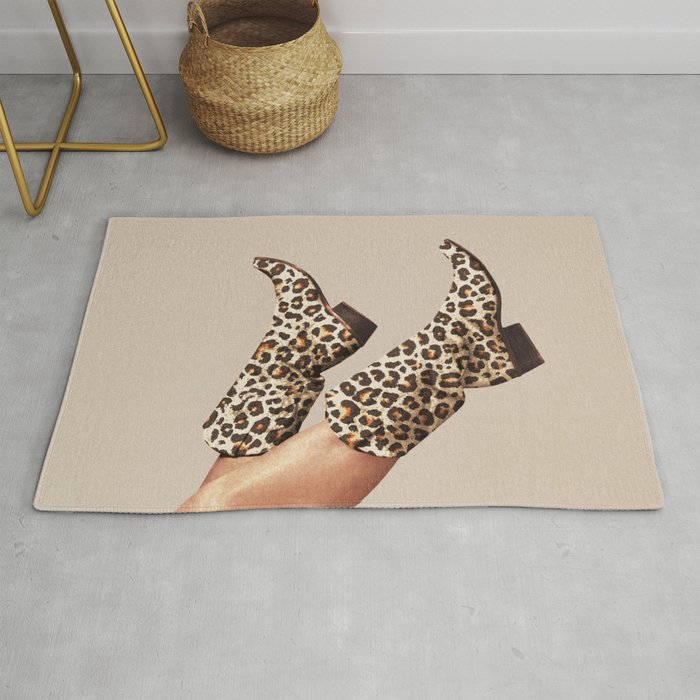These Boots - Leopard Print V2 Beige Rug Gallery Image 1