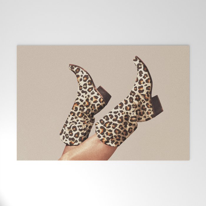 These Boots - Leopard Print V2 Beige Welcome Mat Gallery Image 1