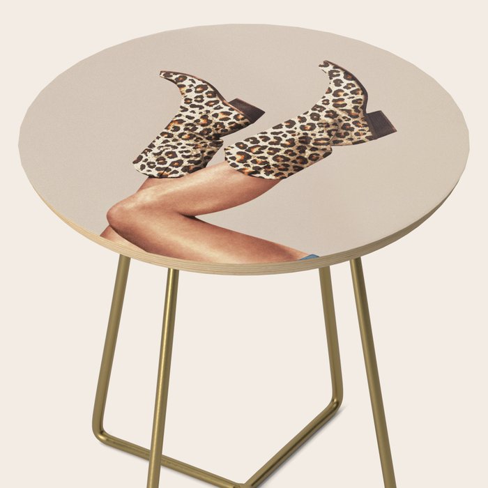 These Boots - Leopard Print V2 Beige Side Table Gallery Image 2