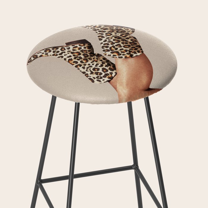 These Boots - Leopard Print V2 Beige Stool Gallery Image 2