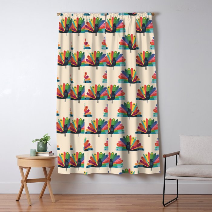 Whimsical Peacok Window Curtain Gallery Image 5