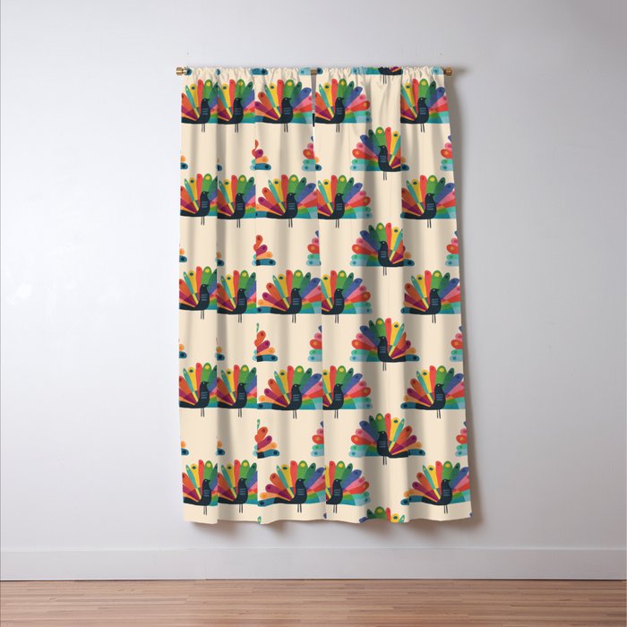 Whimsical Peacok Window Curtain Gallery Image 3