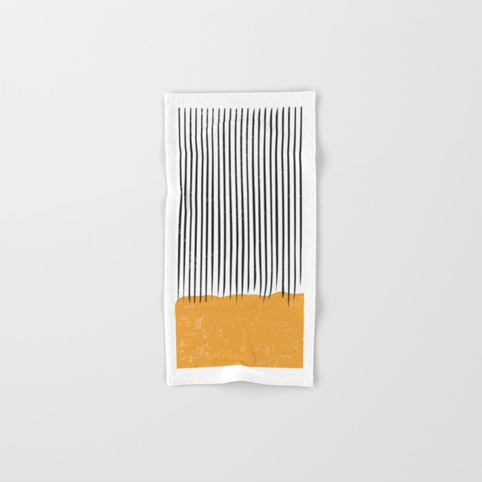 (White Background) Mid Century Modern Minimalist Rothko Inspired Color Field With Lines Geometric Style  Bath Towel Gallery Image 1