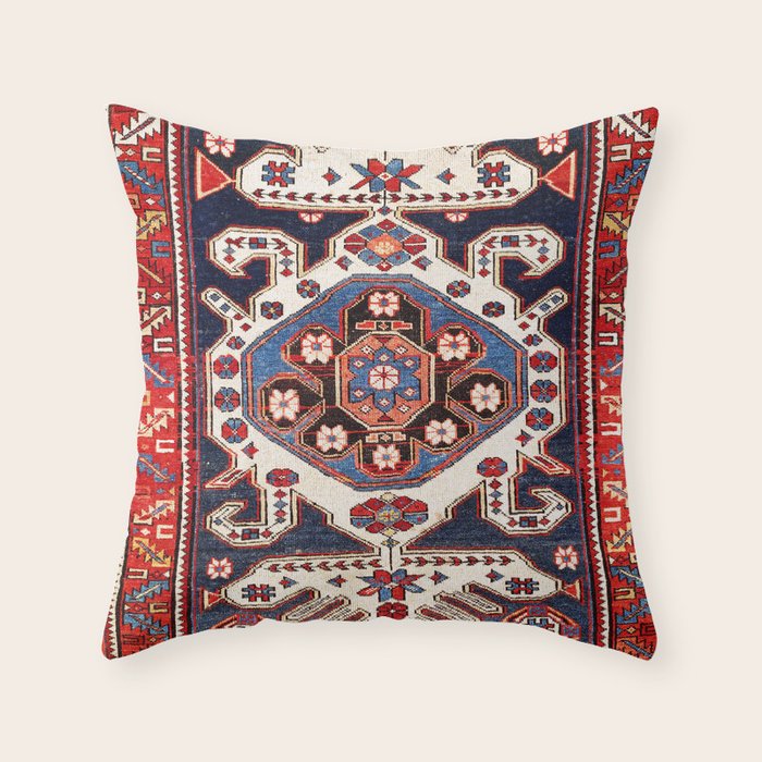 Shirvan East Caucasus Rug Print Throw Pillow Gallery Image 1