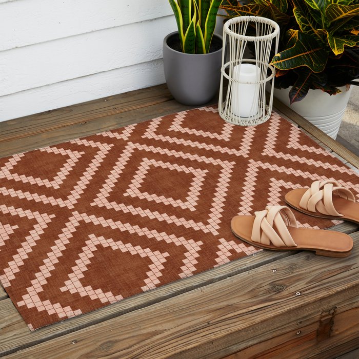 Loom in Rust Outdoor Rug Gallery Image 2