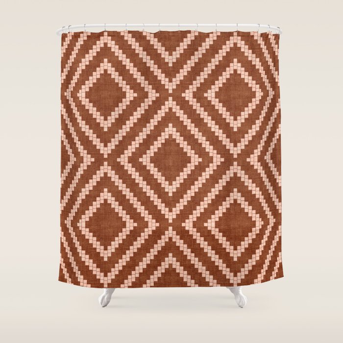 Loom in Rust Shower Curtain Gallery Image 1