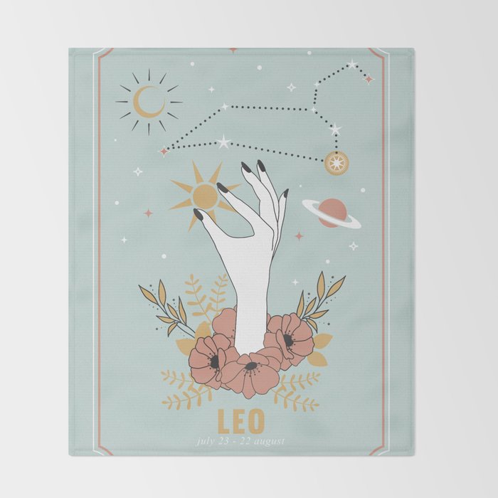 Leo Zodiac Series Throw Blanket Gallery Image 2