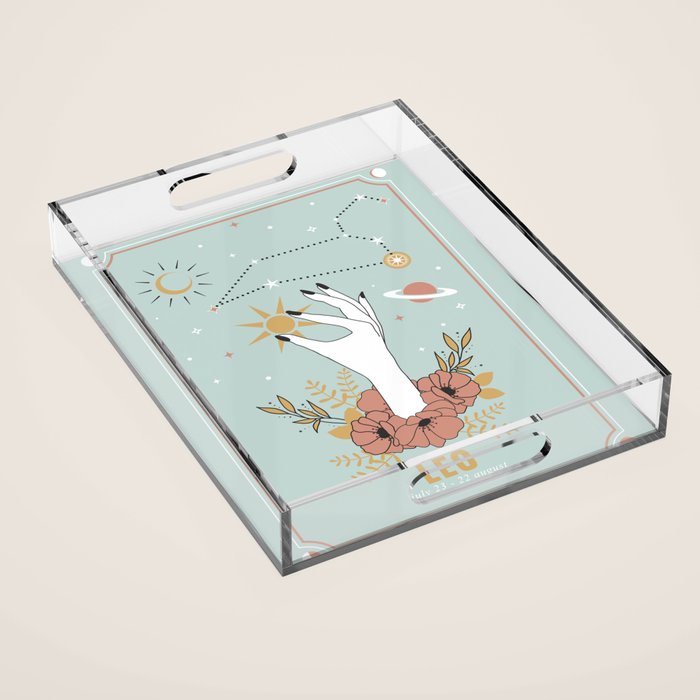 Leo Zodiac Series Acrylic Tray Gallery Image 1
