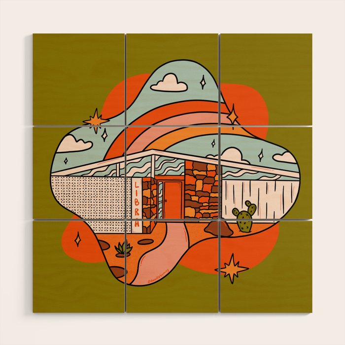 Libra Mid Century House Wood Wall Art Gallery Image 1