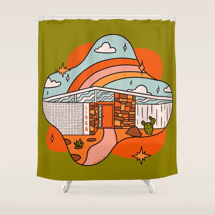 Libra Mid Century House Shower Curtain Gallery Image 1