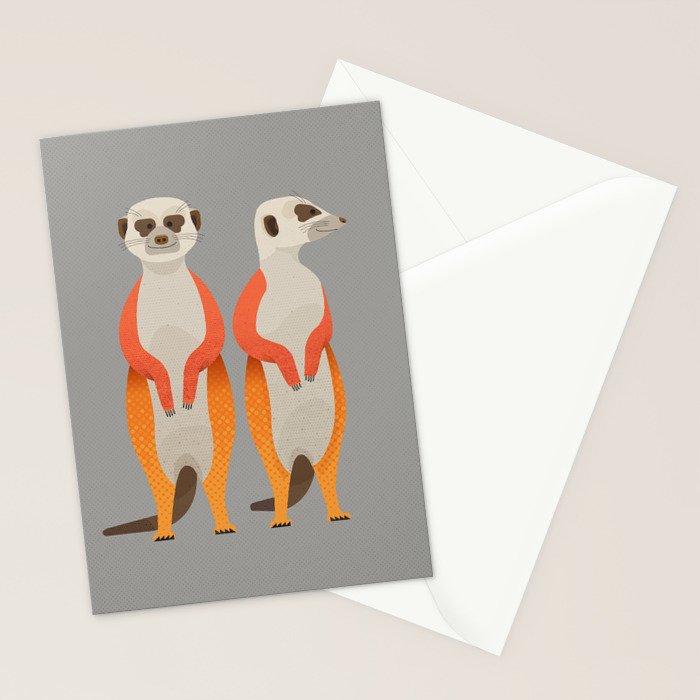 Whimsy Meerkats Stationery Card Gallery Image 2