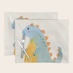 Whimsical Blue Dinosaur Art for Kids Playful Hand-Painted Animal Placemat Gallery Image 1