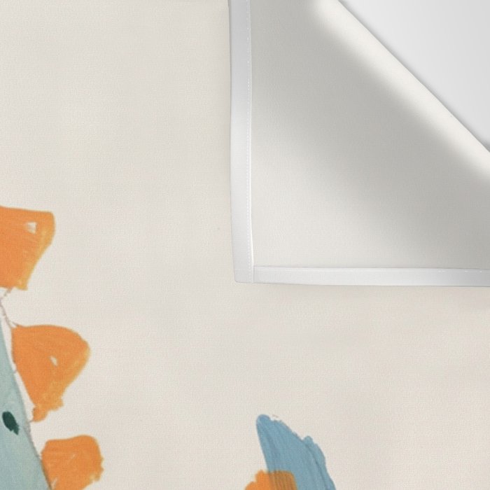 Whimsical Blue Dinosaur Art for Kids Playful Hand-Painted Animal Wall Tapestry Gallery Image 3