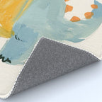 Whimsical Blue Dinosaur Art for Kids Playful Hand-Painted Animal Rug Gallery Image 4