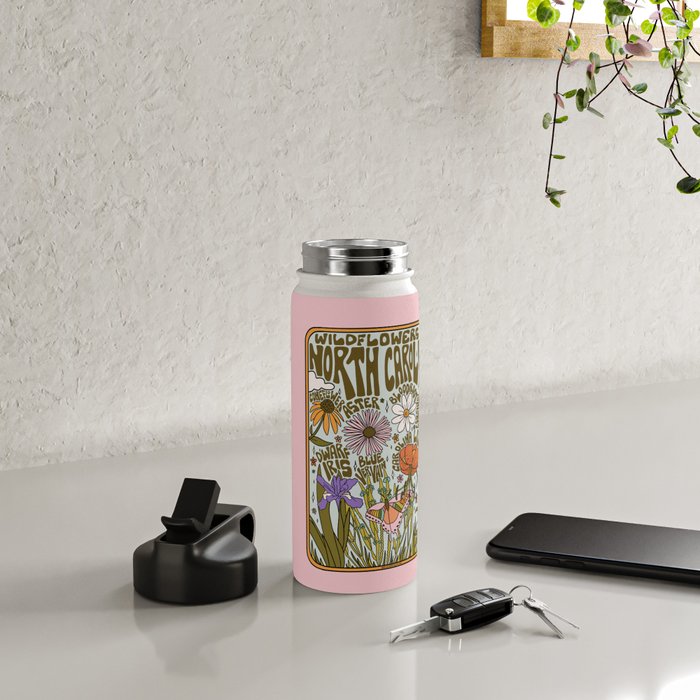 North Carolina Wildflower Water Bottle Gallery Image 4