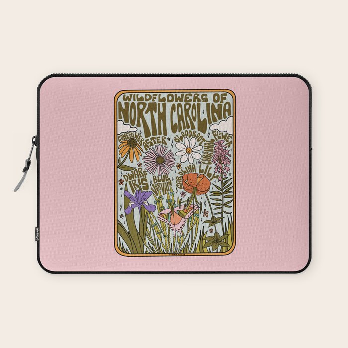 North Carolina Wildflower Laptop Sleeve Gallery Image 1