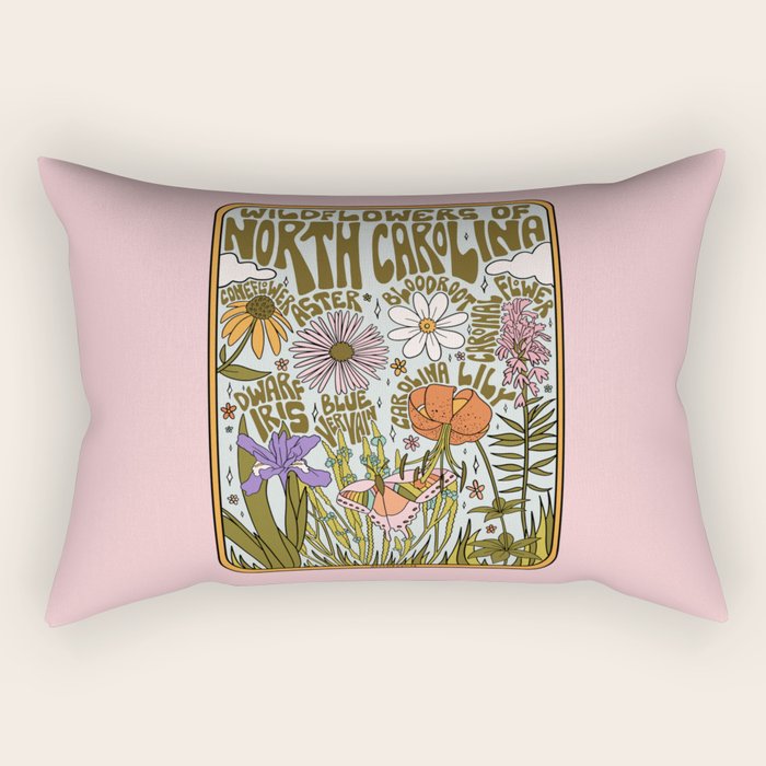 North Carolina Wildflower Rectangular Pillow Gallery Image 2