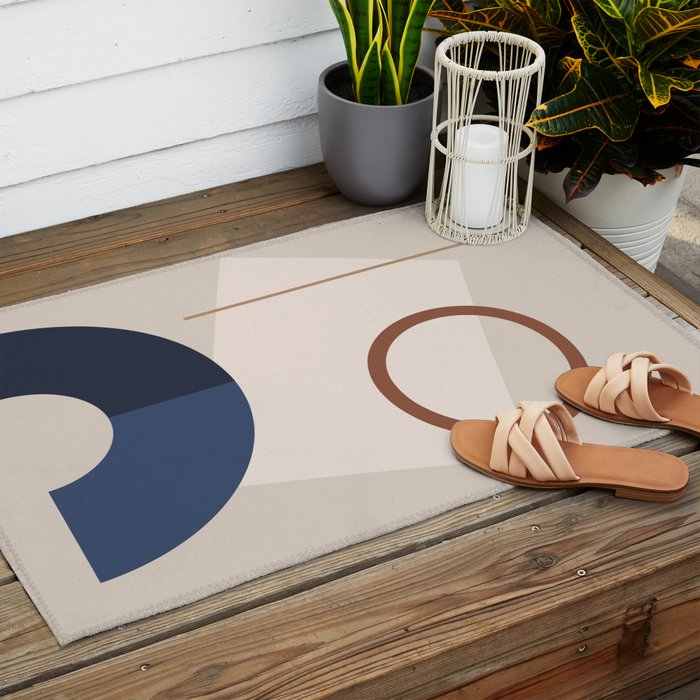 Minimal Geometric Shapes 72 Outdoor Rug Gallery Image 2