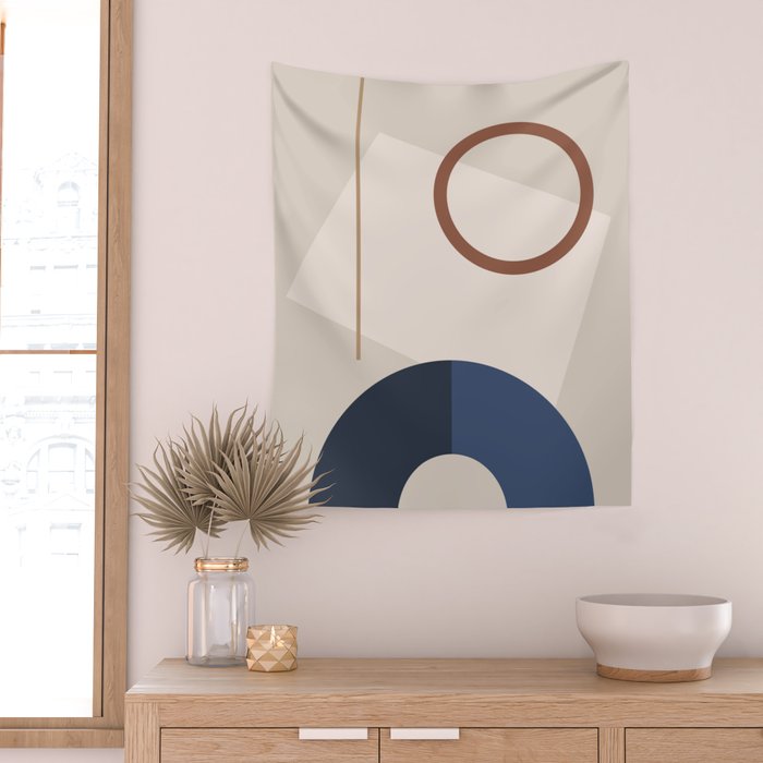 Minimal Geometric Shapes 72 Wall Tapestry Gallery Image 2