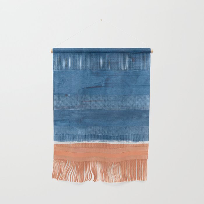 Navy Blye Tan Minimalist Modern Mid Century Rothko Color Block Squares by Ejaaz Haniff Wall Hanging Gallery Image 1