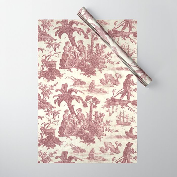 Antique 19th Century 'Paul et Virginie' Lovers Toile de Jouy Wrapping Paper Gallery Image 1