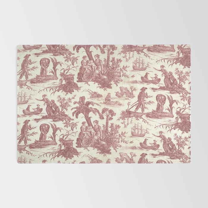 Antique 19th Century 'Paul et Virginie' Lovers Toile de Jouy Rug Gallery Image 2