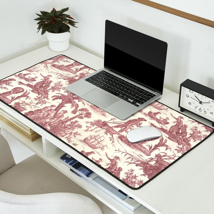 Antique 19th Century 'Paul et Virginie' Lovers Toile de Jouy Desk Mat Gallery Image 2