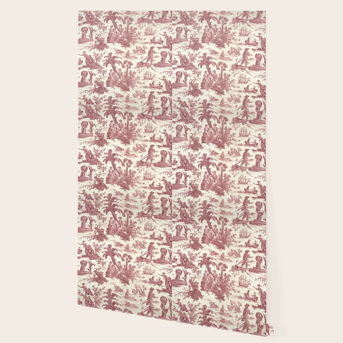 Antique 19th Century 'Paul et Virginie' Lovers Toile de Jouy Wallpaper Gallery Image 2
