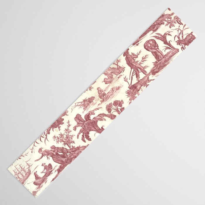 Antique 19th Century 'Paul et Virginie' Lovers Toile de Jouy Table Runner Gallery Image 3
