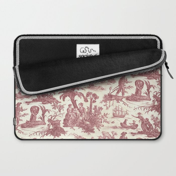 Antique 19th Century 'Paul et Virginie' Lovers Toile de Jouy Laptop Sleeve Gallery Image 2