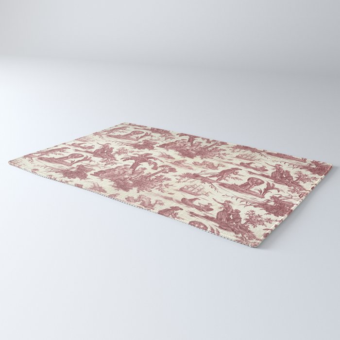 Antique 19th Century 'Paul et Virginie' Lovers Toile de Jouy Rug Gallery Image 3