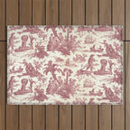 Antique 19th Century 'Paul et Virginie' Lovers Toile de Jouy Outdoor Rug Gallery Image 1