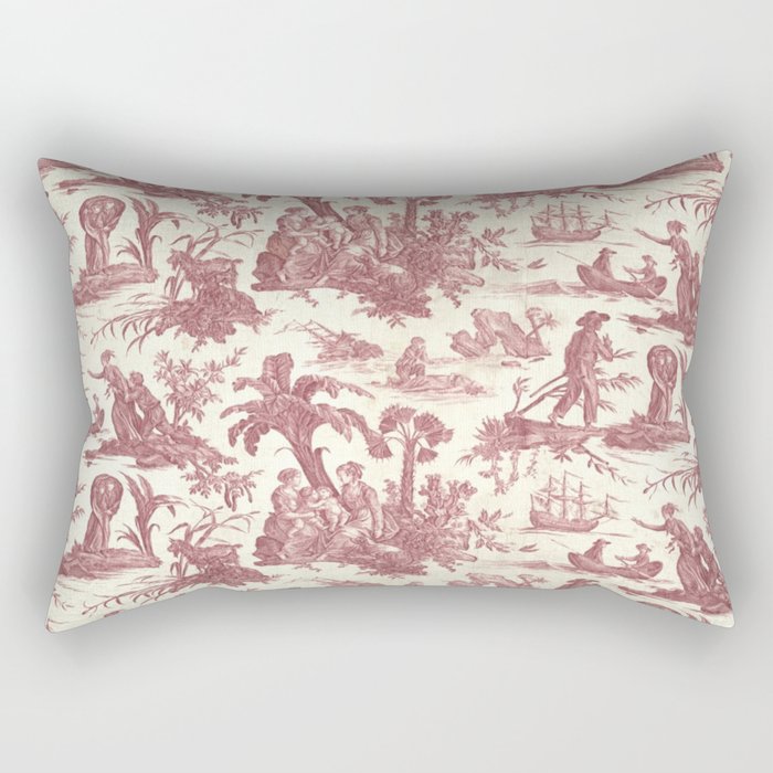 Antique 19th Century 'Paul et Virginie' Lovers Toile de Jouy Rectangular Pillow Gallery Image 2