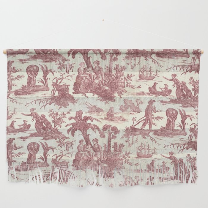Antique 19th Century 'Paul et Virginie' Lovers Toile de Jouy Wall Hanging Gallery Image 1