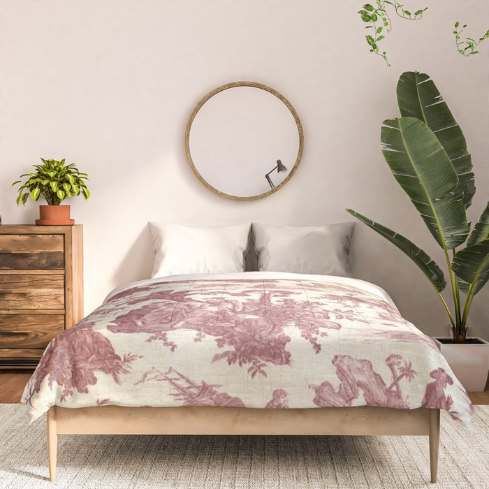 Antique 19th Century 'Paul et Virginie' Lovers Toile de Jouy Comforter Gallery Image 3