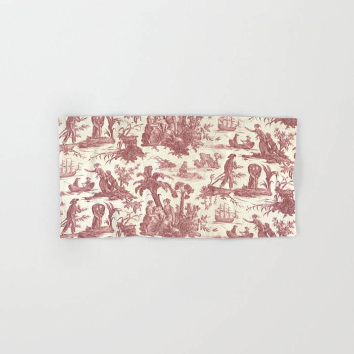 Antique 19th Century 'Paul et Virginie' Lovers Toile de Jouy Bath Towel Gallery Image 1