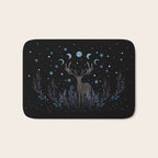 Deer in Winter Night Forest Bath Mat Gallery Image 1