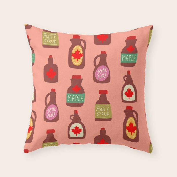 Maple Syrup Pattern Throw Pillow Gallery Image 6