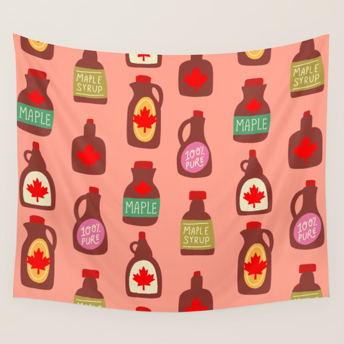 Maple Syrup Pattern Wall Tapestry Gallery Image 1