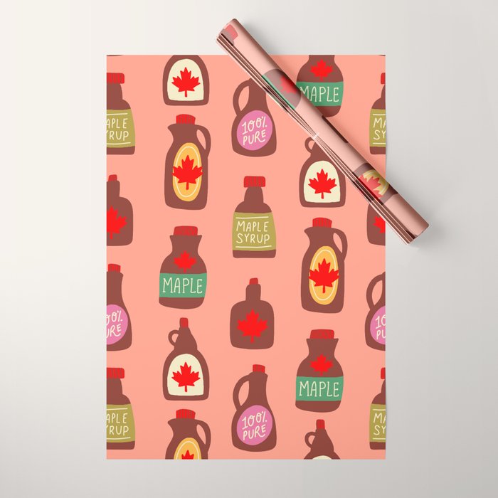 Maple Syrup Pattern Wrapping Paper Gallery Image 1