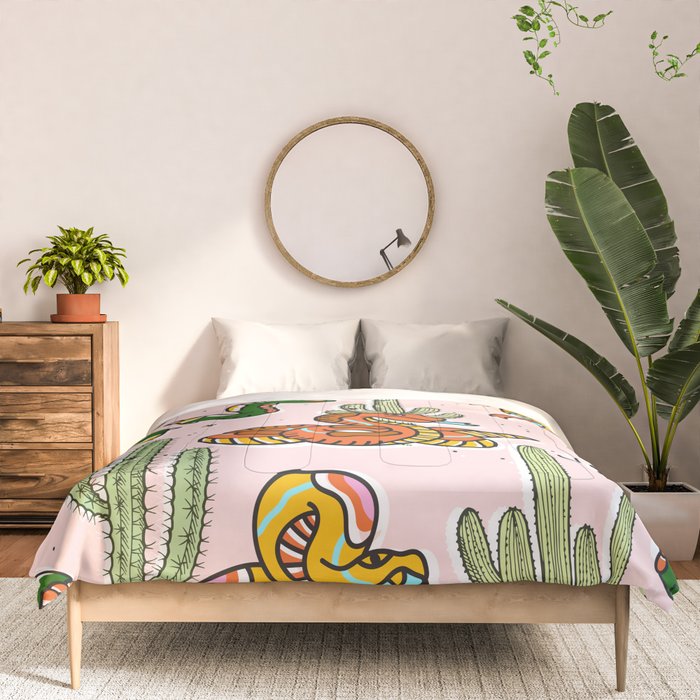 Join Or Die #illustration #wildlife #pattern Comforter Gallery Image 3