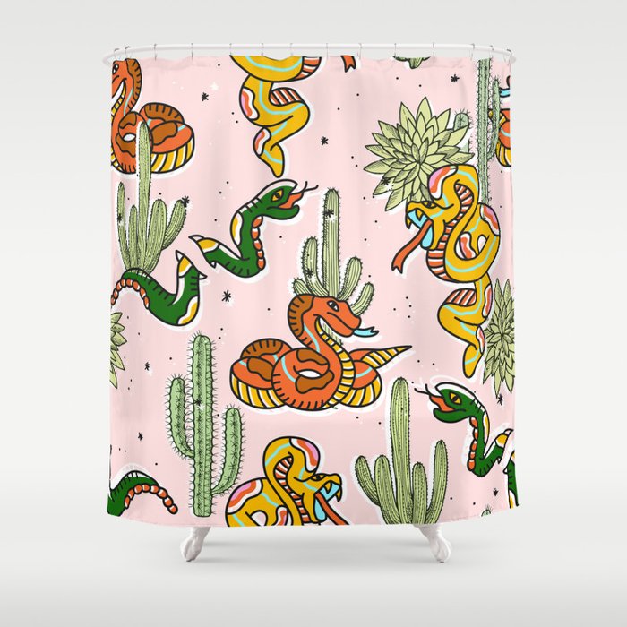 Join Or Die #illustration #wildlife #pattern Shower Curtain Gallery Image 1