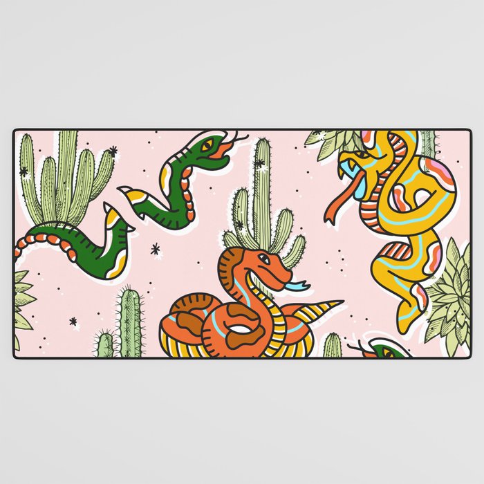 Join Or Die #illustration #wildlife #pattern Desk Mat Gallery Image 3