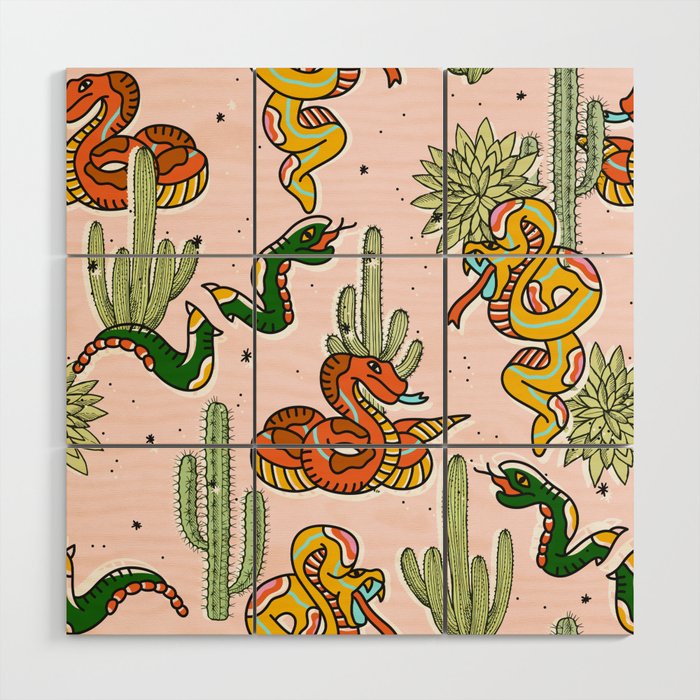 Join Or Die #illustration #wildlife #pattern Wood Wall Art Gallery Image 1