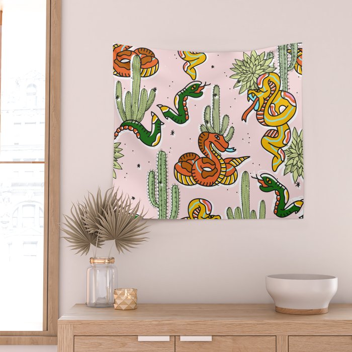 Join Or Die #illustration #wildlife #pattern Wall Tapestry Gallery Image 2